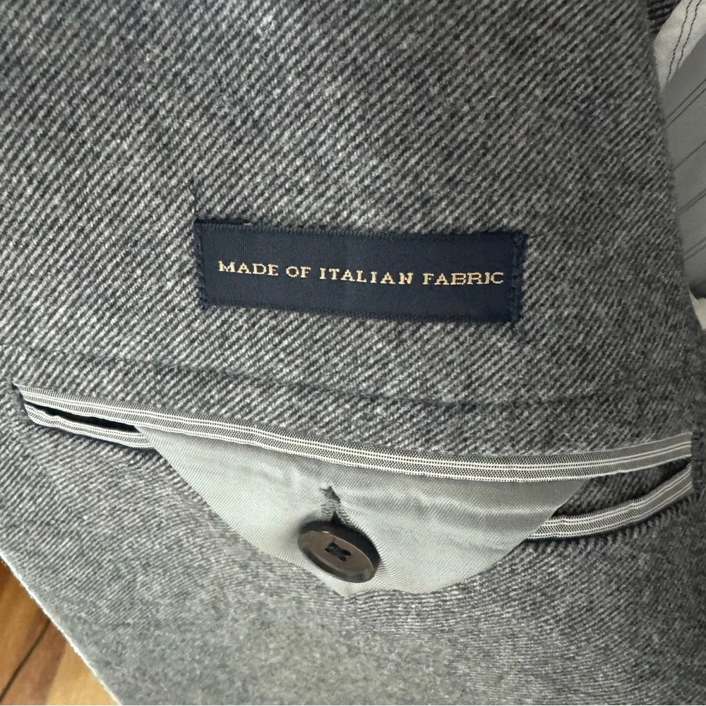 Banana Republic Mens Dark Grey‎ Herringbone Two Button Business Blazer Size 44R